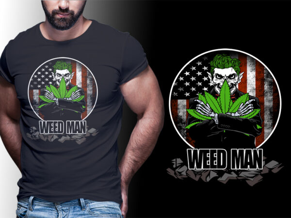 Weed man american flag #man11 editable tshirt design