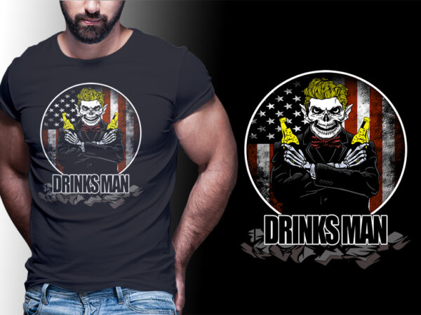 Drink beer man american flag #man12 editable tshirt design