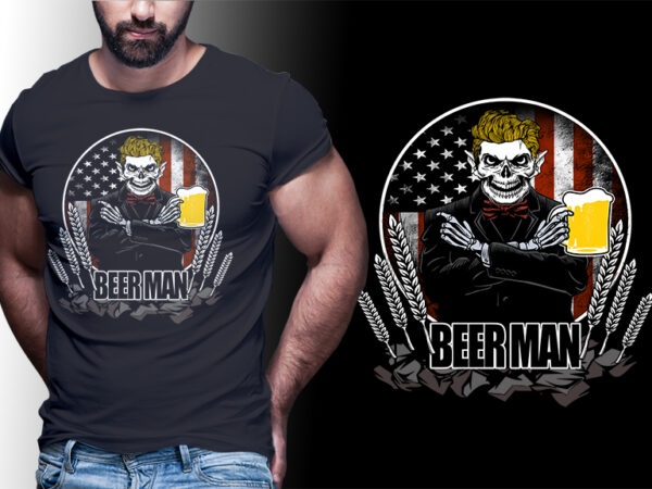 Beer man american flag #man13 editable tshirt design