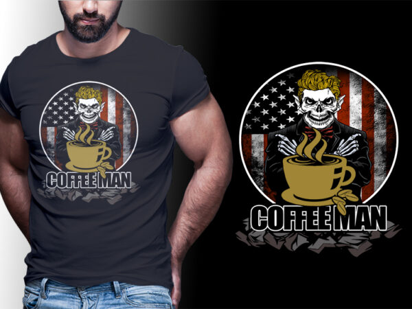Coffee man american flag #man14 editable tshirt design