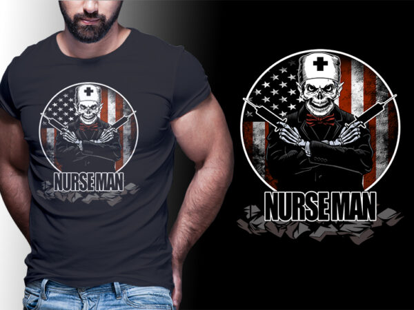 Nurse man american flag #man20 editable tshirt design