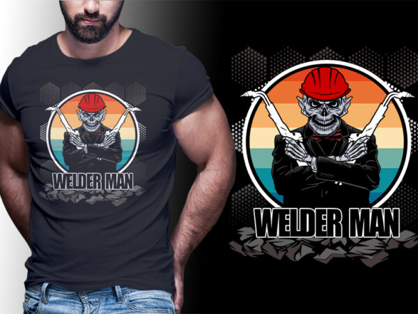 Welder vintage retro #man05 editable tshirt design