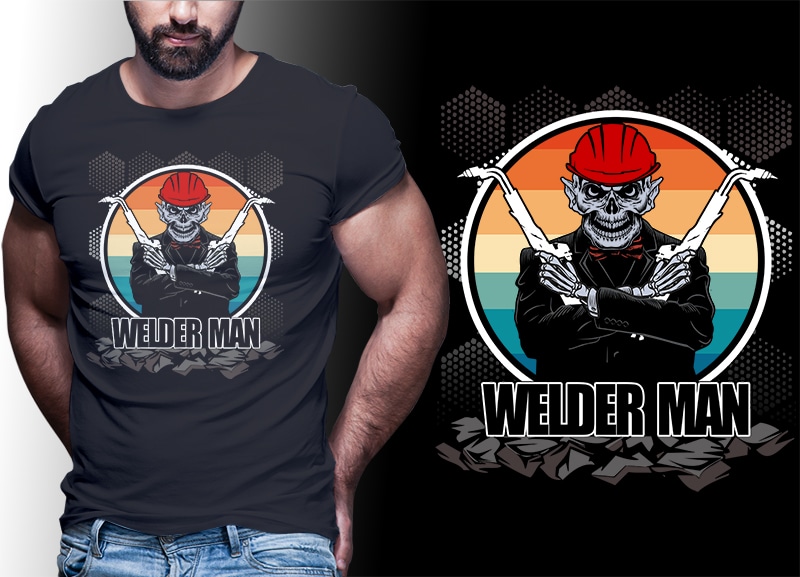 WELDER VINTAGE RETRO #MAN05 EDITABLE TSHIRT DESIGN