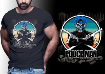 POLICE VINTAGE RETRO #MAN06 EDITABLE TSHIRT DESIGN