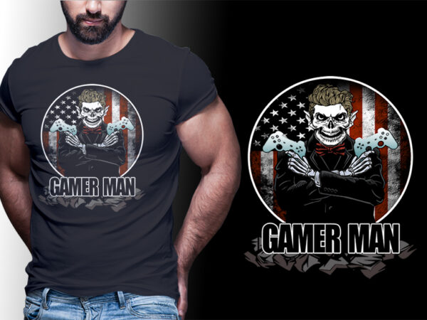 Gamer man #man07 editable tshirt design