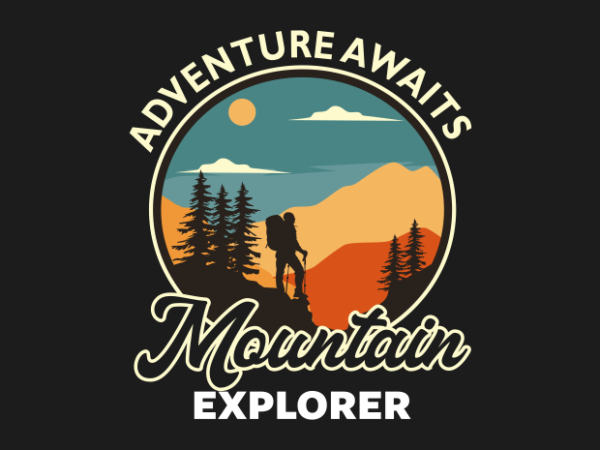 Mountain explorer t shirt designs for sale
