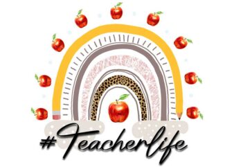 Teacher Life Rainbow Tshirt Design