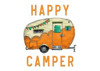 Orange Camping Car Tshirt Design