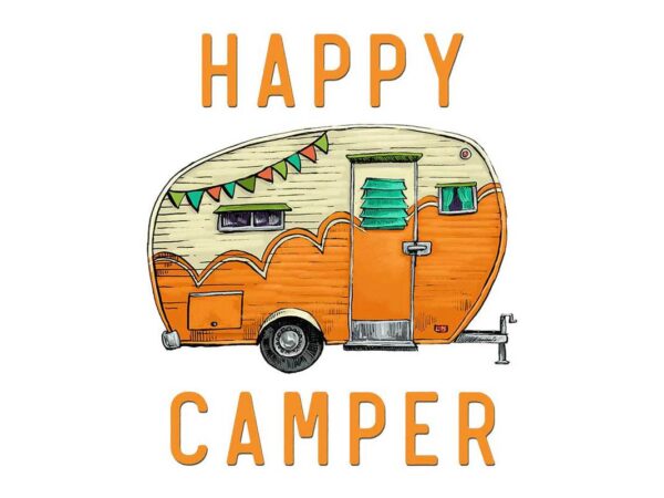 Orange camping car tshirt design