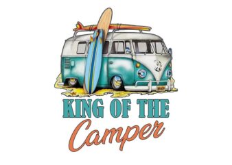 Camper Van Surf Surfer Tshirt Design