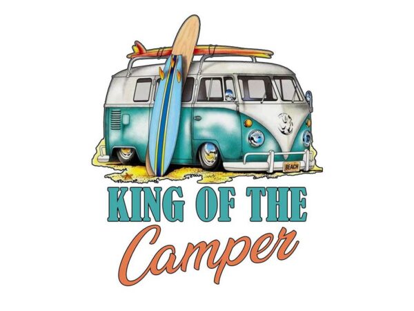 Camper van surf surfer tshirt design