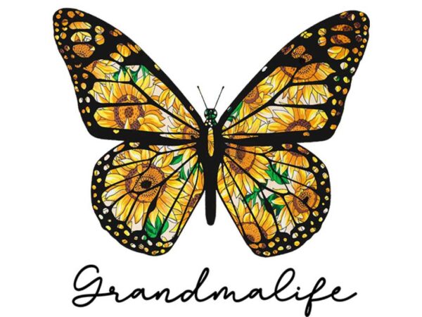 Grandma life butterfly sunflower tshirt design