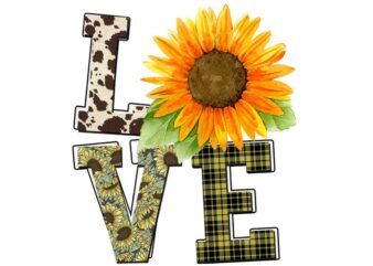 Love Sunflower Flower Tshirt Design