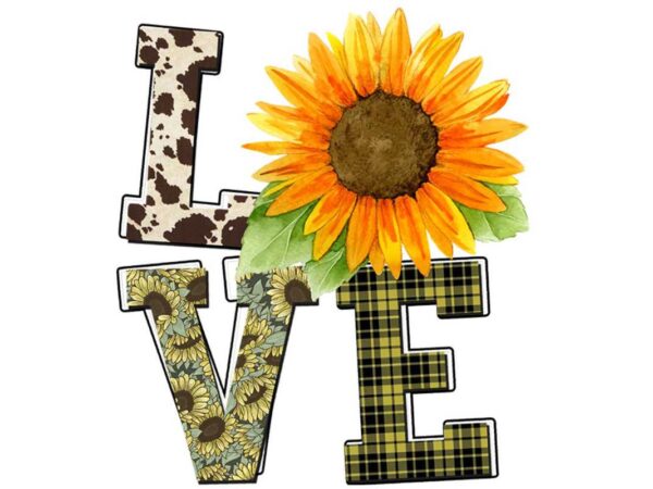 Love sunflower flower tshirt design