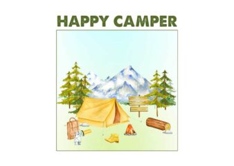 Happy Camper Picture Tshirt Design
