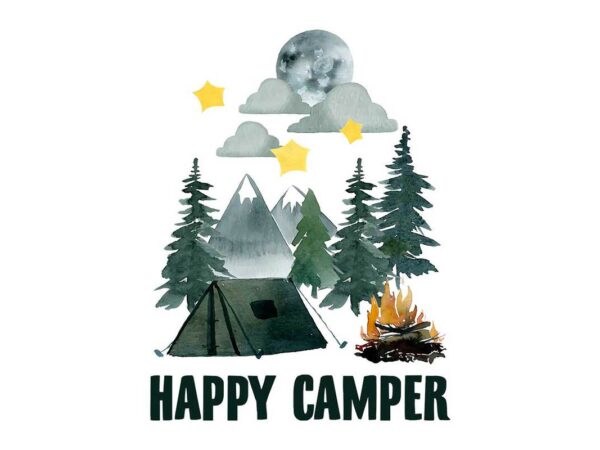 Camping wildlife tshirt design