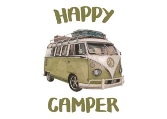 Volkswagen Happy Camper Tshirt Design