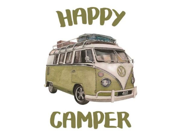 Volkswagen happy camper tshirt design