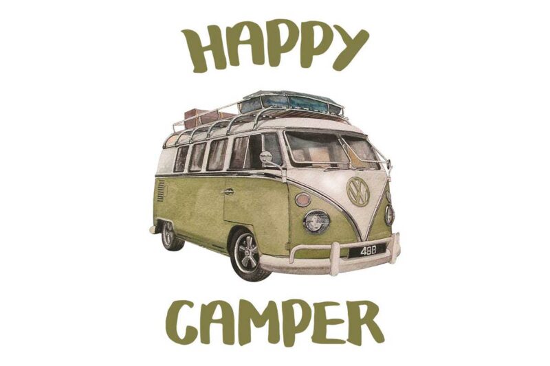 Volkswagen Happy Camper Tshirt Design