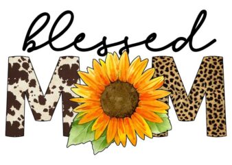 Blessed Mom Leopard Print Tshirt Design