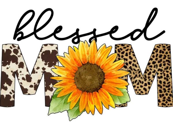 Blessed mom leopard print tshirt design
