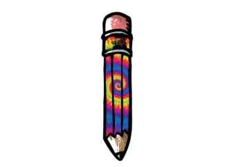Vibrant Rainbow Tie Dye Pencil Tshirt Design