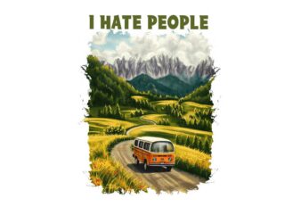 I Hate People Travel Summer Tshirt Design