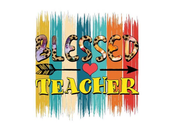 Retro blessed teacher tshirt design