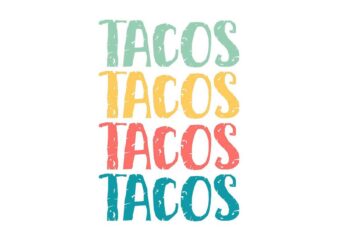 Retro Vintage Tacos Tshirt Design