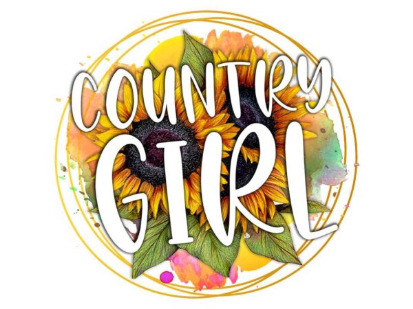 Country girl sunflower tshirt design