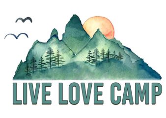 Camp Life Mountain Tshirt Design
