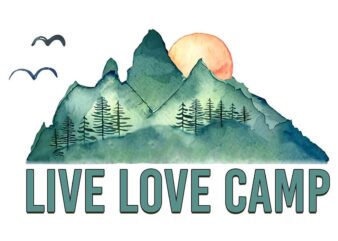 Camp Life Mountain Tshirt Design