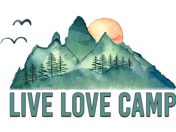 Camp life mountain tshirt design