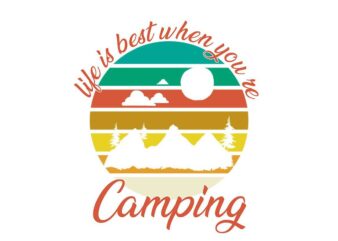Retro Camping In The Forest Tshirt Design