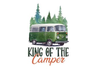 King Of The Camper Volkswagen Tshirt Design