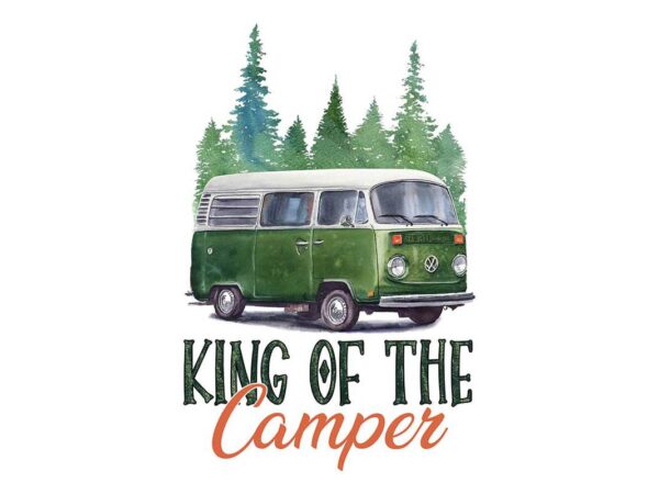 King of the camper volkswagen tshirt design