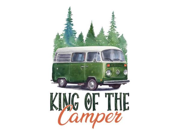 King of the camper volkswagen tshirt design King of the camper volkswagen tshirt design