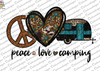Peace Love camping T-shirt design