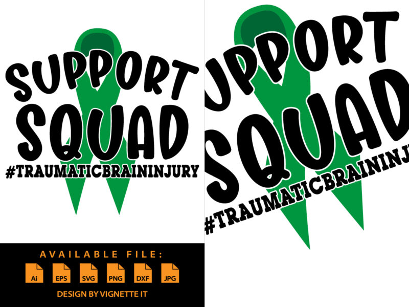 Support Squad Traumatic Brain Injury Shirt, Brain Cancer Shirt, Support Squad Shirt, Awareness Ribbon, Brain Injury Shirt, Human Brain Injury Shirt, Brain Injury Awareness Shirt Template