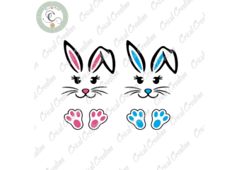 Happy Easter Day, Cute Bunny Diy Crafts, Cute Rabbit Svg Files For Cricut, Easter Festival Silhouette Files, Trending Cameo Htv Prints graphic t shirt