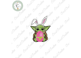 Trending Gifts, Baby Yoda Hold Easter Egg Svg Diy Crafts, Easter Day Svg Files For Cricut, Easter Bunny Silhouette Files, Trending Cameo Htv Prints