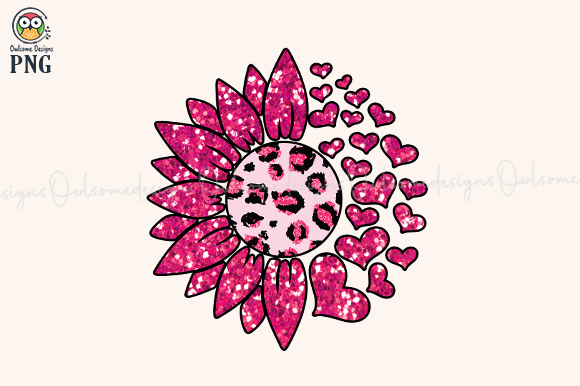 Pink leopard heart t-shirt design