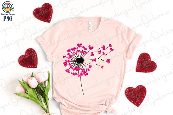Dandelion heart t-shirt design