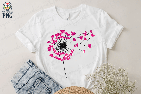 Dandelion heart t-shirt design
