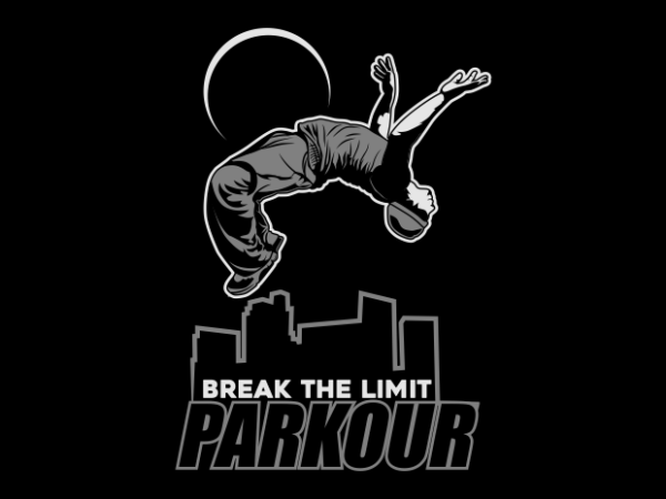 Parkour break the limit t shirt illustration