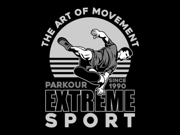 Parkour extreme sport 2 t shirt illustration
