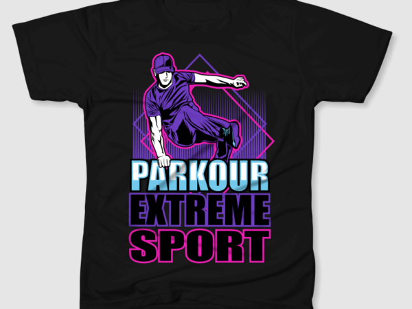 Parkour sport t shirt illustration
