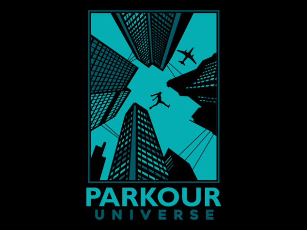 Parkour universe t shirt illustration