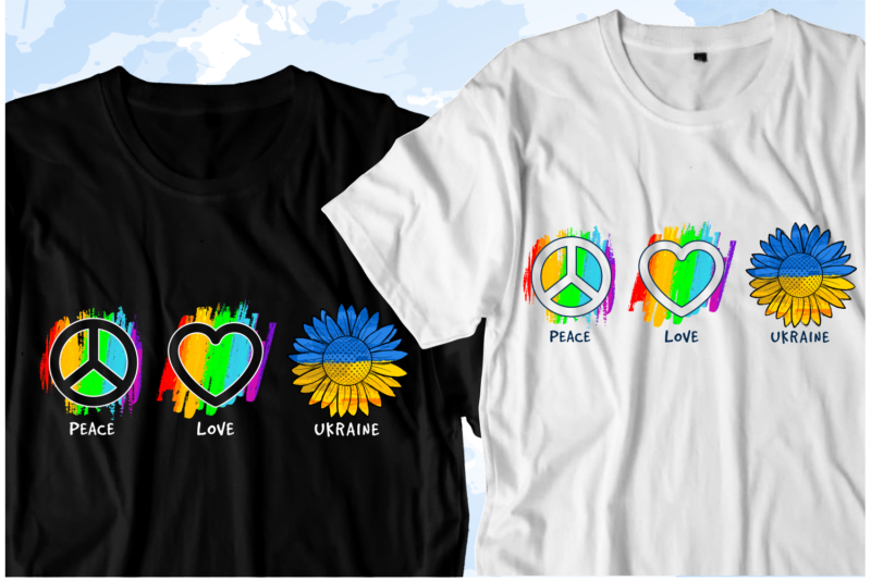 peace love ukraine t shirt designs graphic vector, ukraine flag t shirt designs