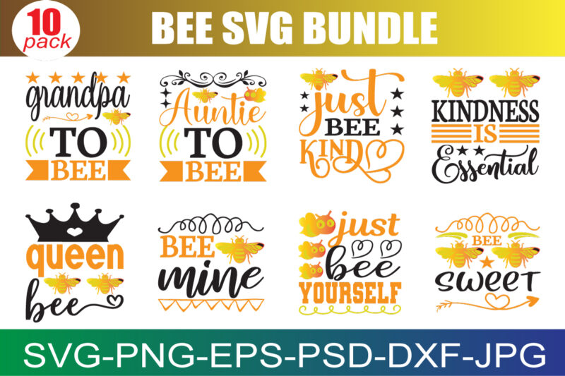 Bee SVG Bundle, Bee Kind Svg, Bee Happpy Svg, Bee Svg, Bee Sayings Svg, Bee Trails Svg, Bee Quote Svg, Bee Wreath Svg, Cut Files for Cricut